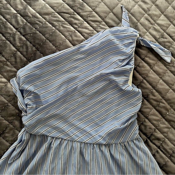 A.L.C. Striped One Shoulder Midi Dress - Picture 3 of 10